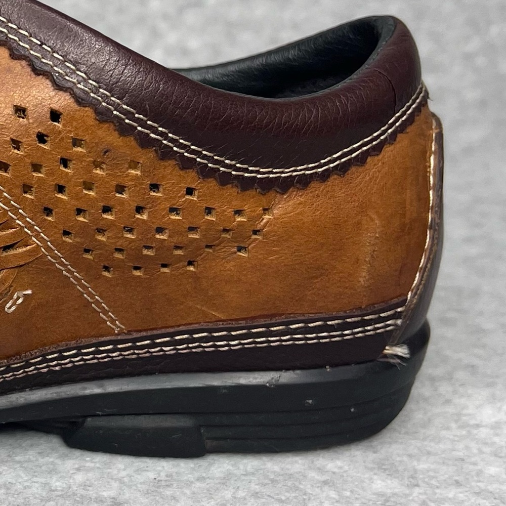 Aetrex Diana Womens Shoes Size 8.0 XW Brown Leather Perforated Cap Toe Comfort - Picture 11 of 12